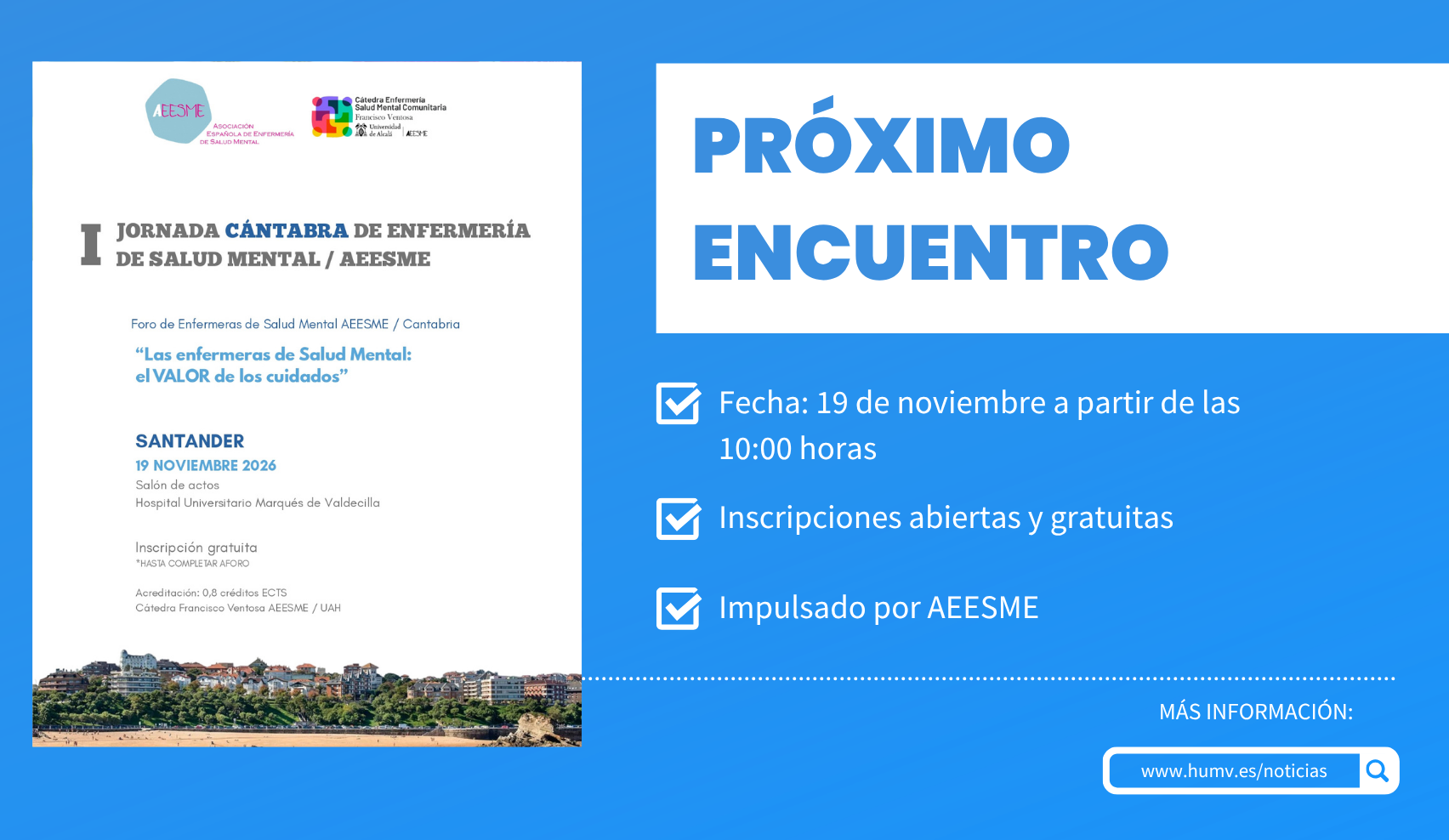 Valdecilla acogerá la I Jornada Cántabra de Enfermería de Salud Mental para reivindicar el valor terapéutico de los cuidados