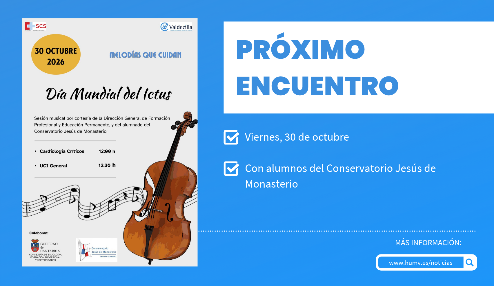 Valdecilla vuelve a llevar la música a sus unidades de críticos para acompañar a pacientes y profesionales